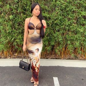 Painted style maxi dress